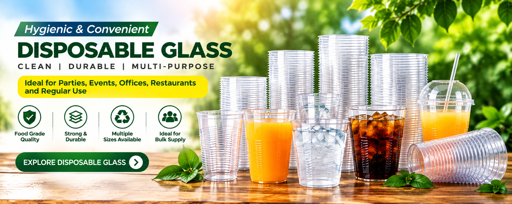 Tri Shakti Group Disposable Glass products